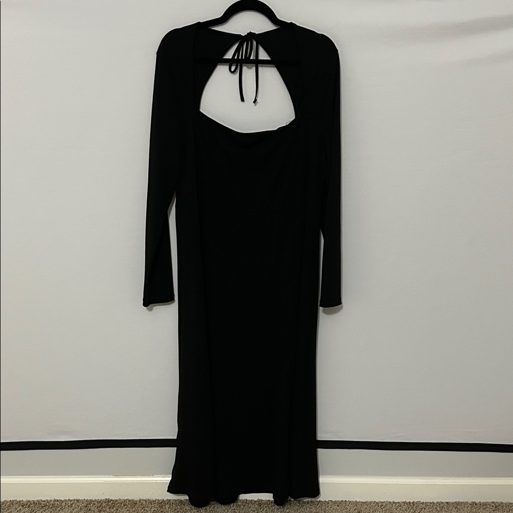 H&M Black Backless Long Sleeve Dress